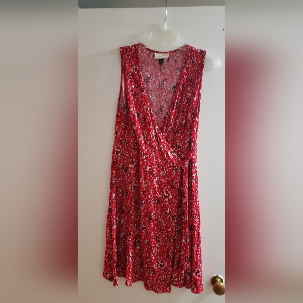 Universal Thread Red Sleeveless Wrap Dress